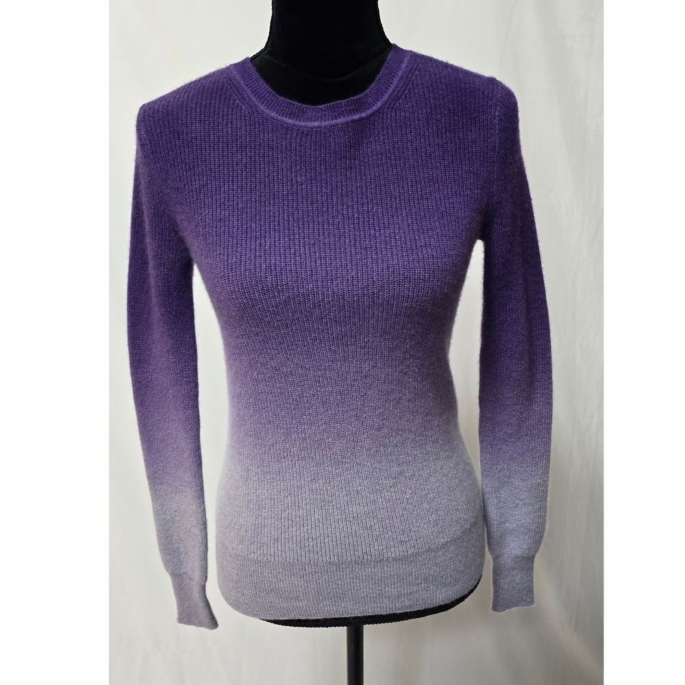 the cashmere project women XS ombre dip dye sweater purple academia preppy cozy